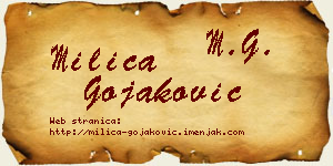 Milica Gojaković vizit kartica